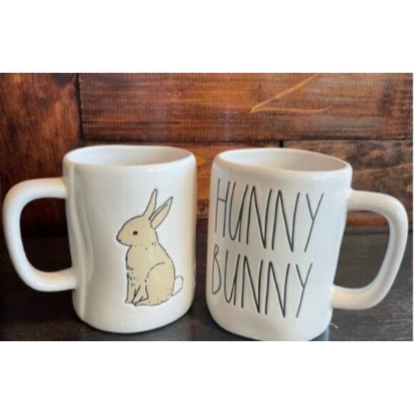 Rae Dunn “HUNNY BUNNY” Mug With Bunny Image Double Sided HTF - Picture 1 of 5